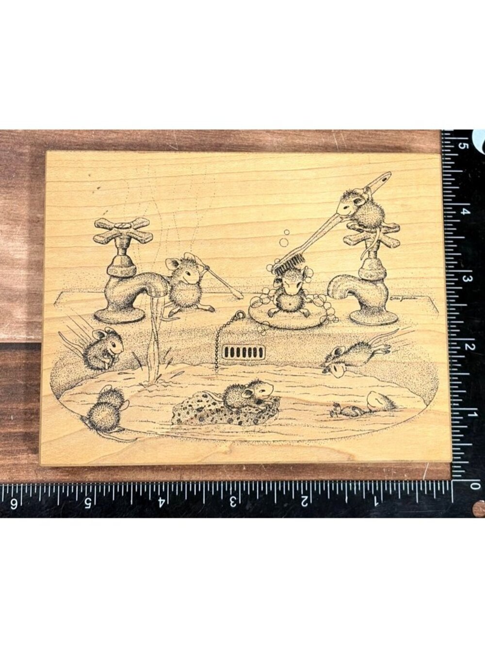 Stampa Rosa House Mouse Designs Pool Party #229 Wood Mounted Rubber Stamp 1998